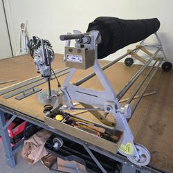 Manufacturer's cutting table with cutting machine and tools.!!!