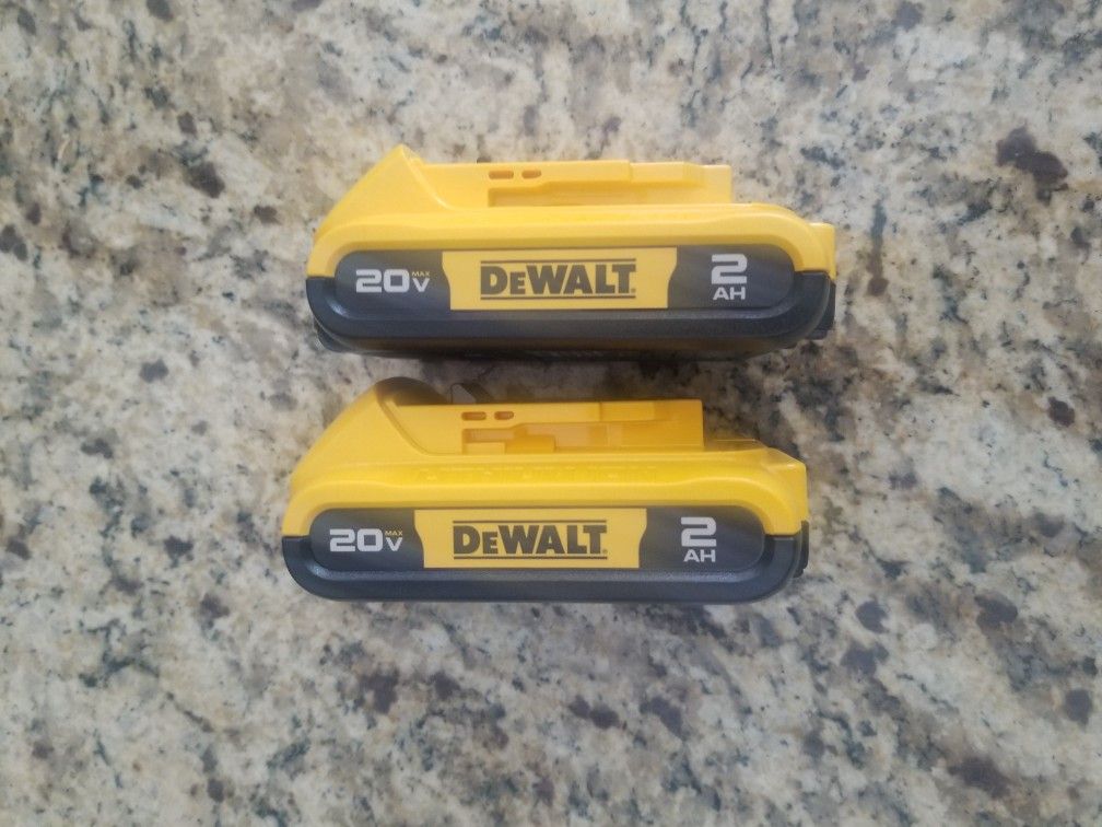 Dewalt 20 Volt 2.0 Ah Batteries Both For $70