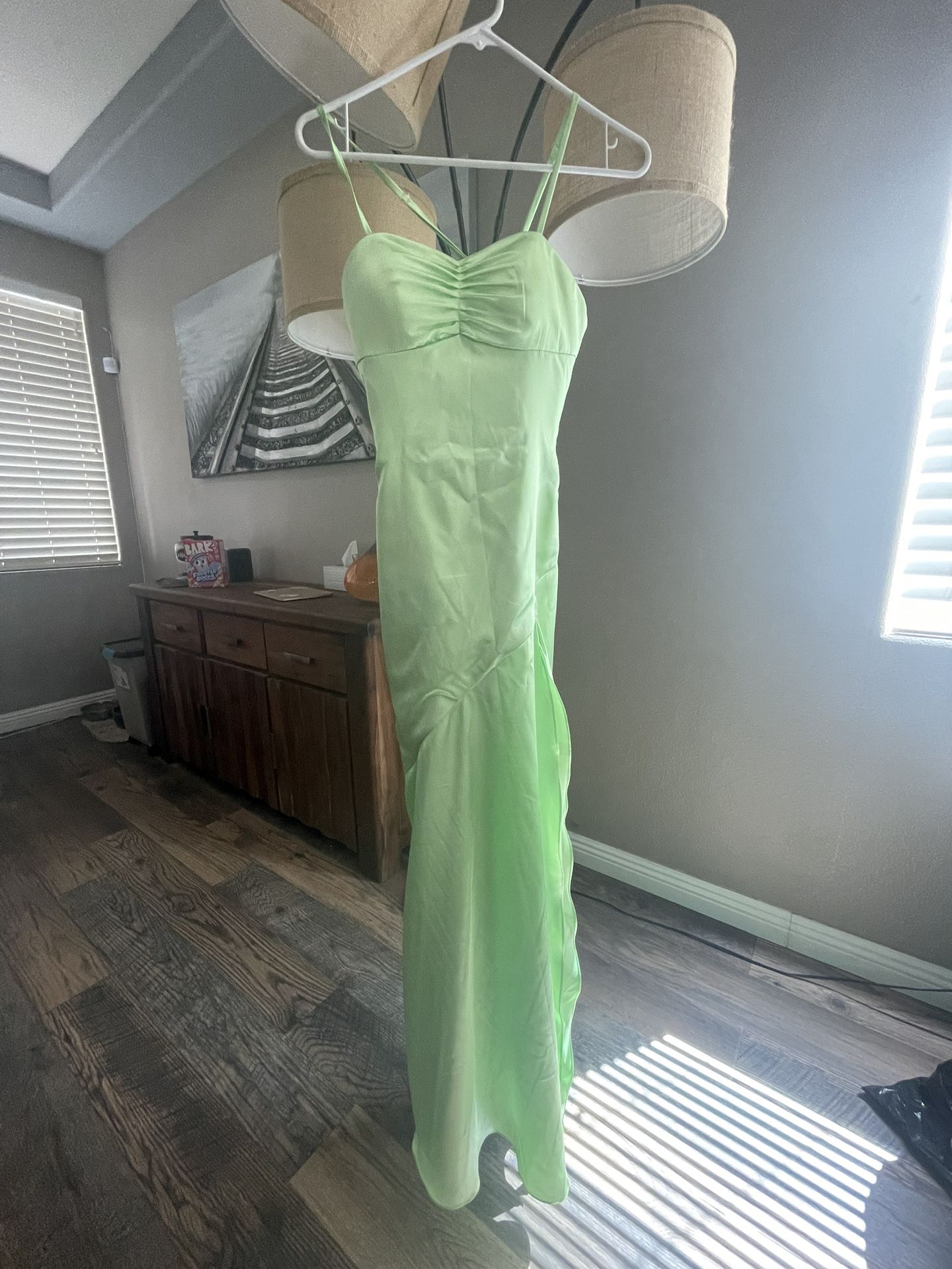 Green Silk Prom Dress