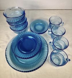 Blue Fortecrisa Dishes Ice Blue Azure