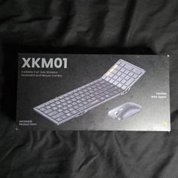 ProtoArc XKM01 Foldable Full-Size Portable Wireless Keyboard Mouse Combo - Black