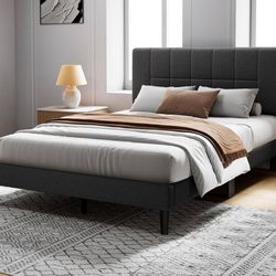 Queen Size Bed Frame Gray 