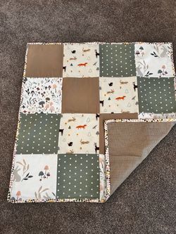 Homemade flannel  baby quilt (see description)