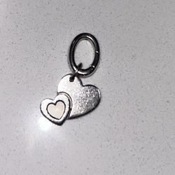 Authentic Tiffany & Co. Sweet Heart Double Hearts Charm Silver Pendant