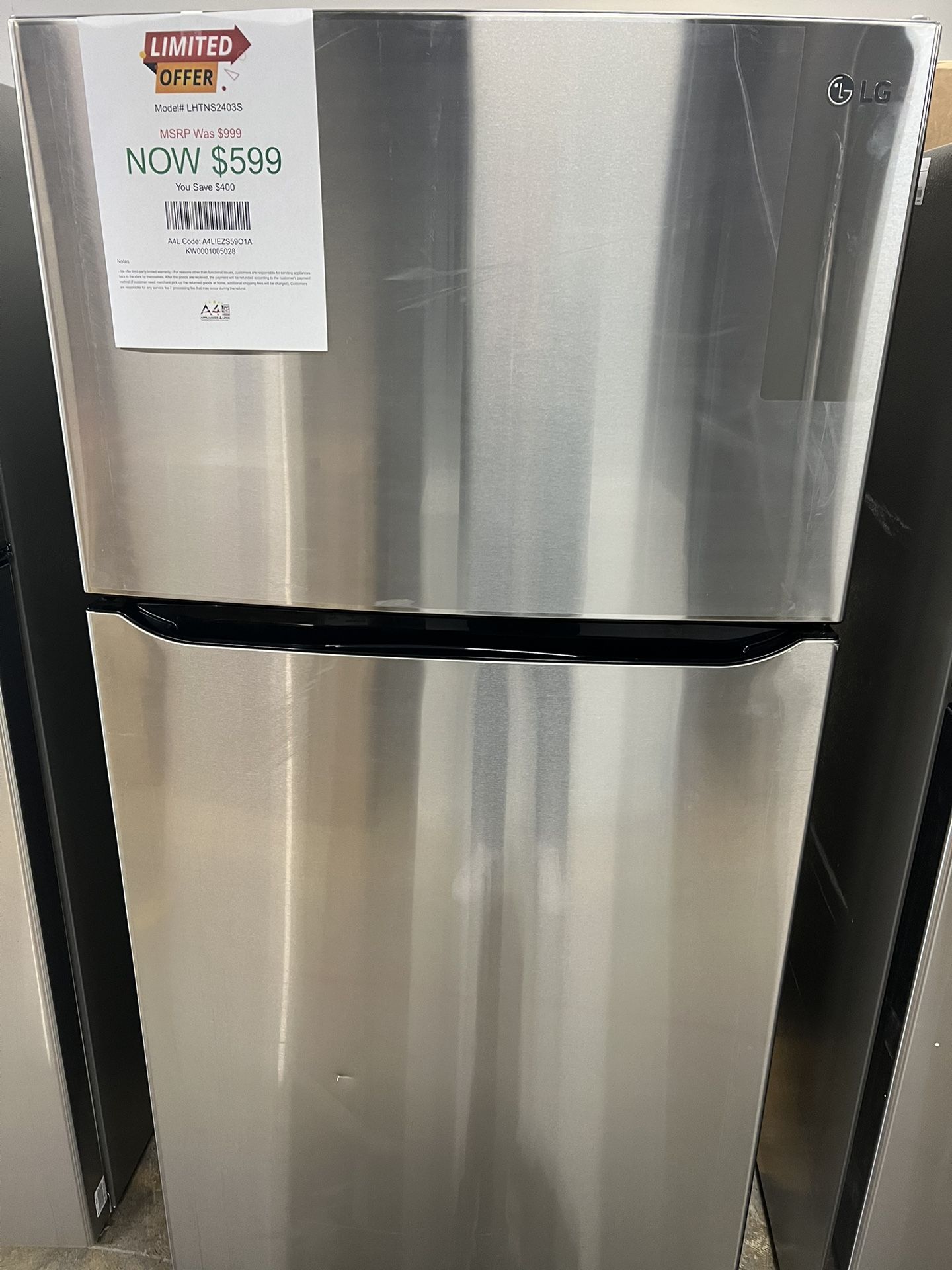 LG 24cu Top Freezer Refrigerator