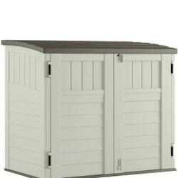2 Suncast 3 Door Locking System Horizontal Storage Shed Stow Away, Ivory

