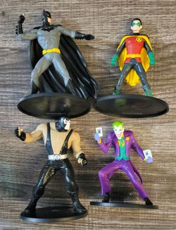 DC Comics Batman 4" Figure Lot: 4 Pristine Loose Near-Mint Figures Including Robin, Bane, and Joker