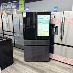 🔥 Samsung - Bespoke 29 cu. ft. 4-Door French Door Refrigerator with AI Family Hub+ - Charcoal Glass & Black/Charcoal🔥 FINANCING AVAILABLE 🔥