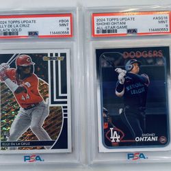 2024 Topps Update Elly De La Cruz RC Gold PSA 9 & Shohei Ohtani All Star PSA 9