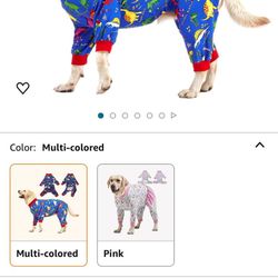 LovinPet Pitbull Large Dog Clothes, Wound Care/Post Surgery Dog Clothes, Lost World Dinosaurs Print, UV Protection, Pet Anxiety Relief, Large Dog Ones