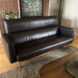 Modern Brown Leather Sofa $1000