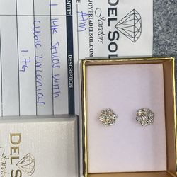 14k studs with cubic zirconias