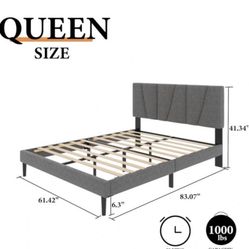 Queen-style bed frame, brand new.