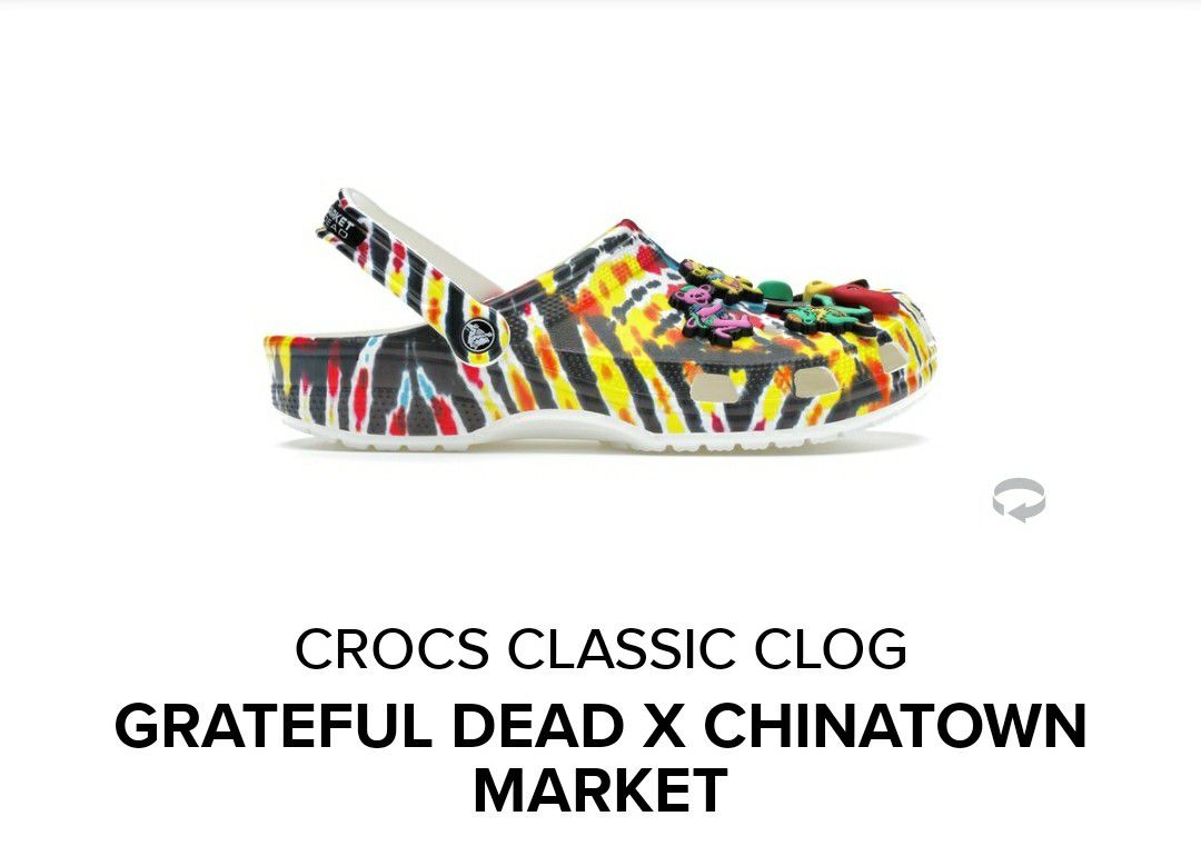 Grateful Dead × Chinatown Market Crocs Clog Size 4