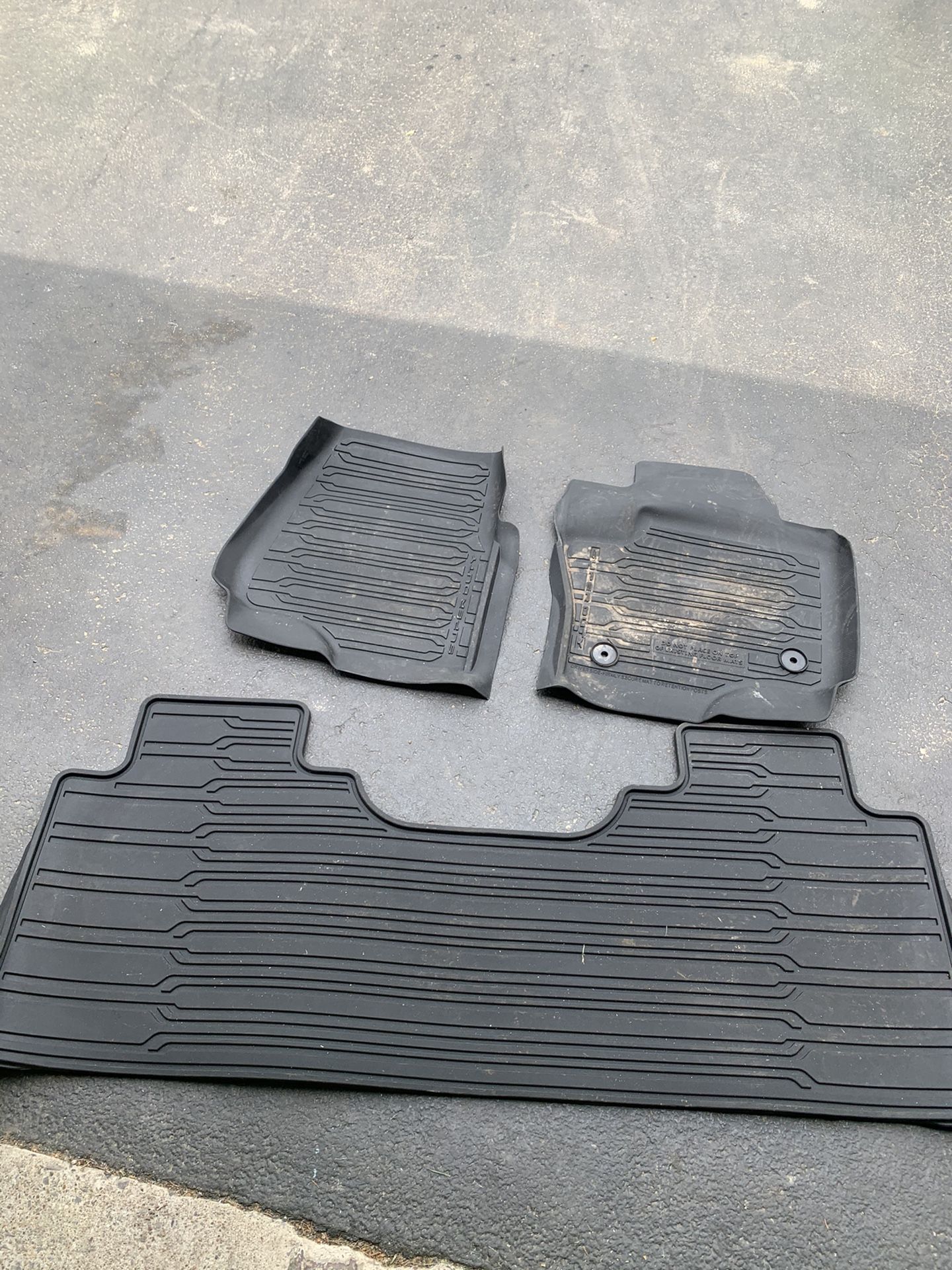 Barely Used Front And Rear 2021 Ford F-250 Crew Cab Rubber Floor Mats.