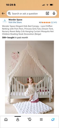 Kids Bed Canopy in Beige
