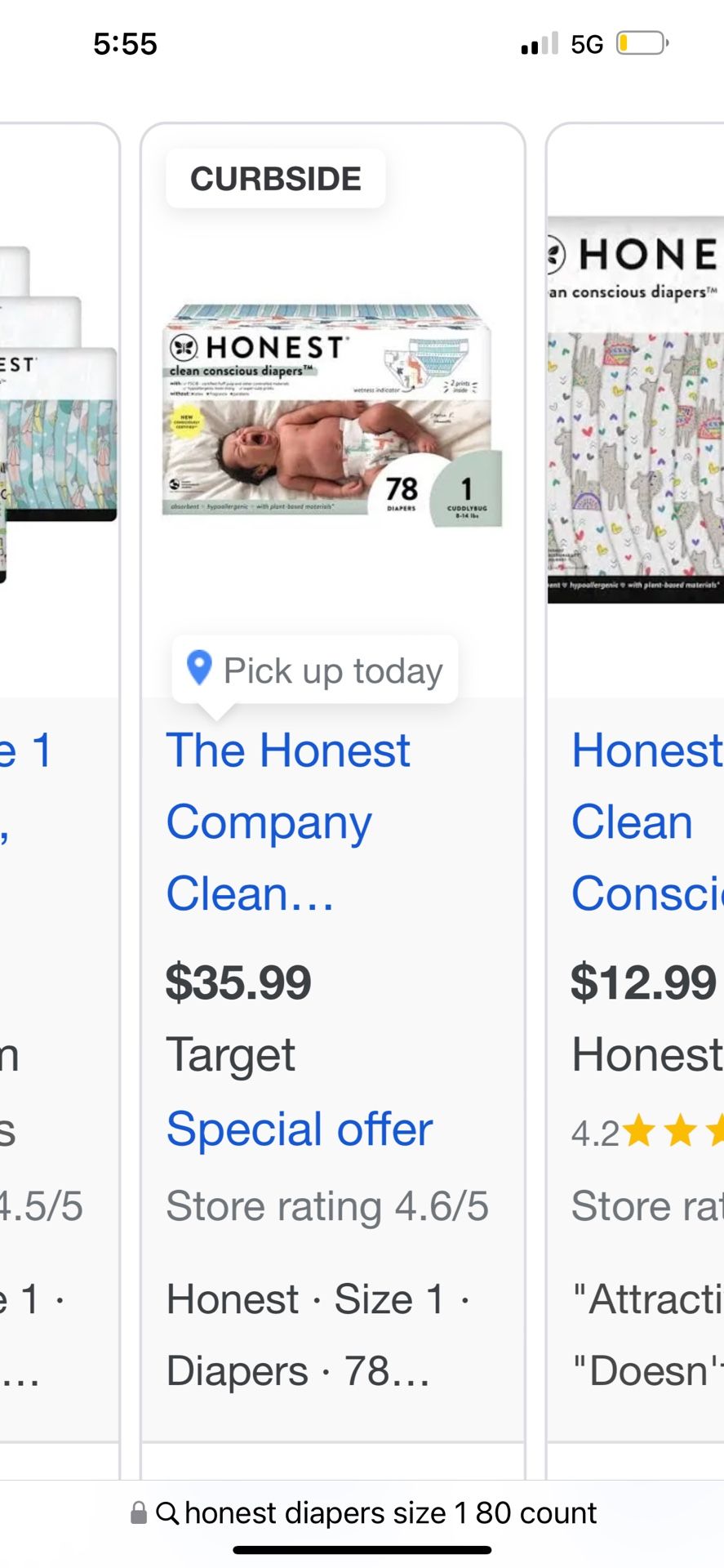 Honest Brand diapers Savings Size N & 1 30% Off