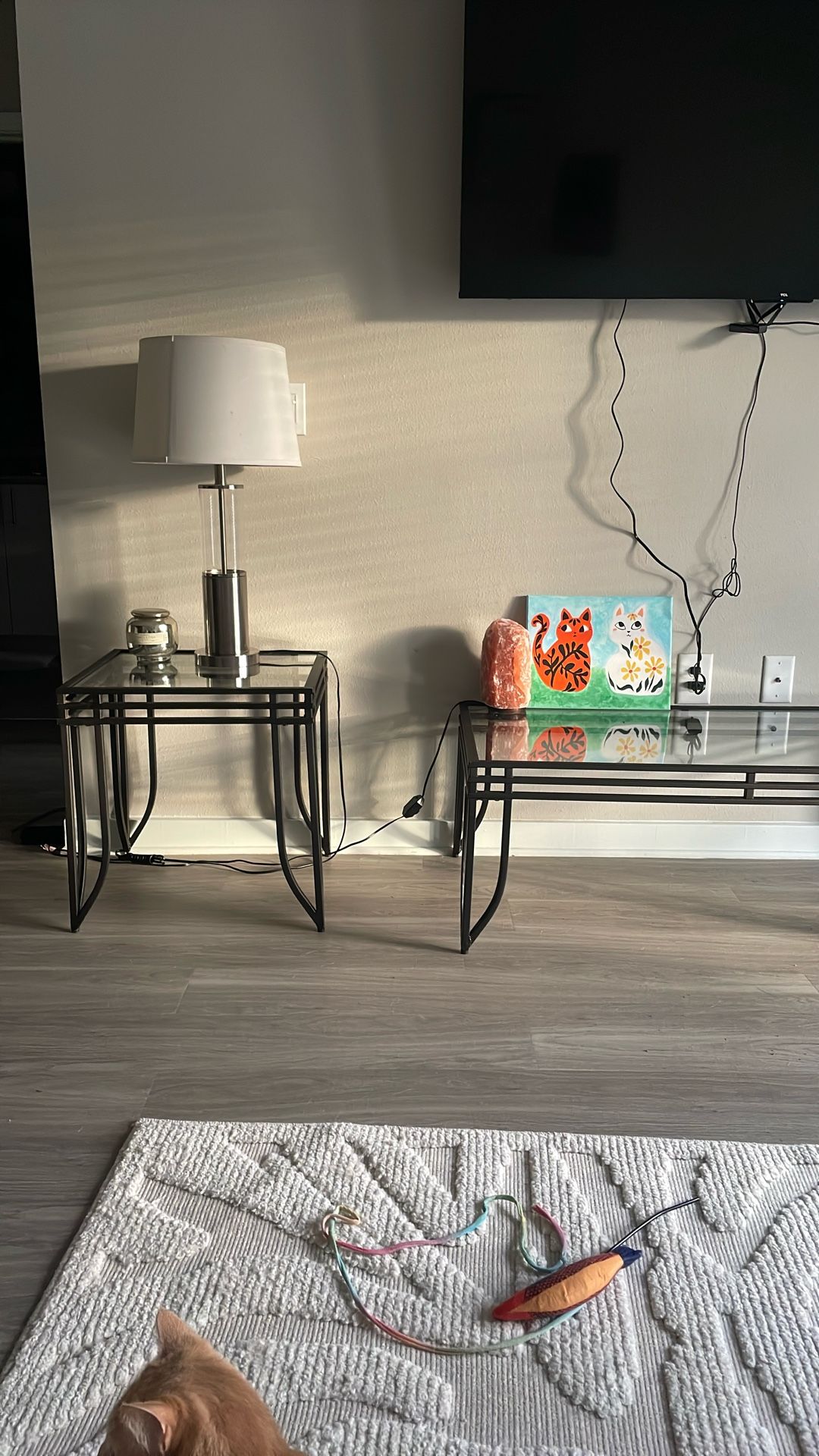 Glass Coffee Table/ 2 Glass Side Tables