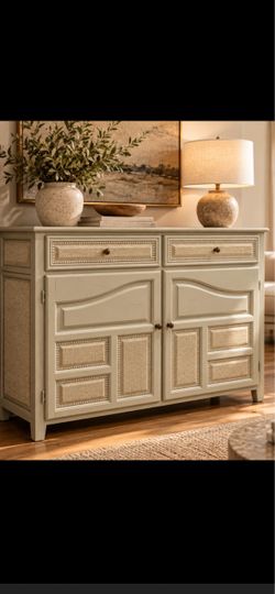 Light, sage, color, dresser, buffet, or side