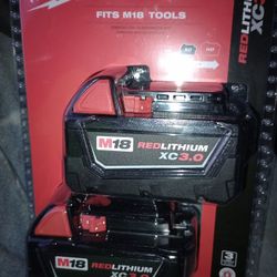 Milwaukee M18 3 H Battery's (2pak)