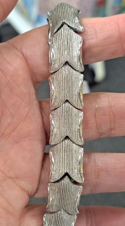 Vintage Monet silver tone Chevron bracelet