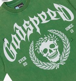 Godspeed Skull Graphic Green T-Shirt