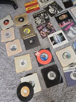 7" Classic Rock 45 RPM Vinyl Record Collection - 70s & 80s Hits