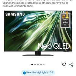 Like New 75" QLED Samsung TV