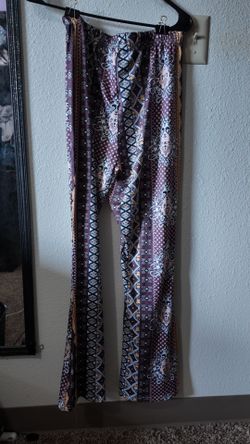 Boho Print Wide-Leg Pants