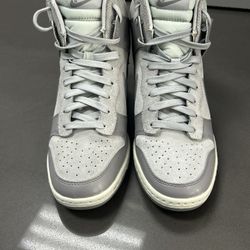 Nike Dunk Sky Hi Grey Wedge Size 8 