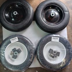 14.5in flat free wheelbarrow Wheels With Grease Zerk Axle