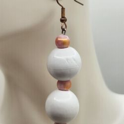 Pink and White Earrings 