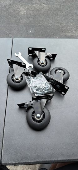 Set of 4 Industrial Swivel Plate-Mount Casters - Swivel Caster Wheels