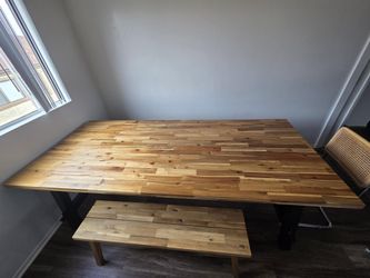 Ikea Skogsta Dining Table with Bench