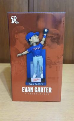 Evan Carter 2024 Texas Rangers Baseball The Catch Bobblehead SGA Frisco Roughriders