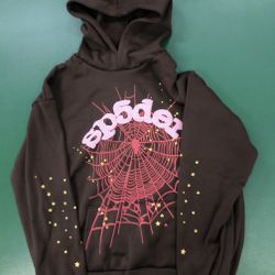Sp5der Hoodie Web Brown Authentic 100% Cotten Usa Manufactured Size Mens Medium