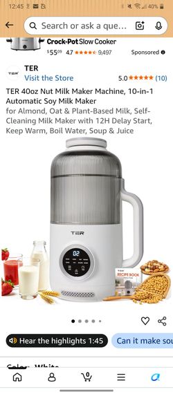 TER 40oz Nut Milk Maker Machine