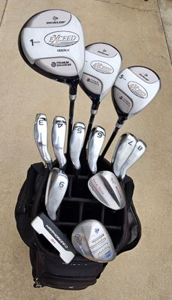 13 Piece Mens Dunlop Exceed Golf Club Set with Golf Set with Golf Bag
