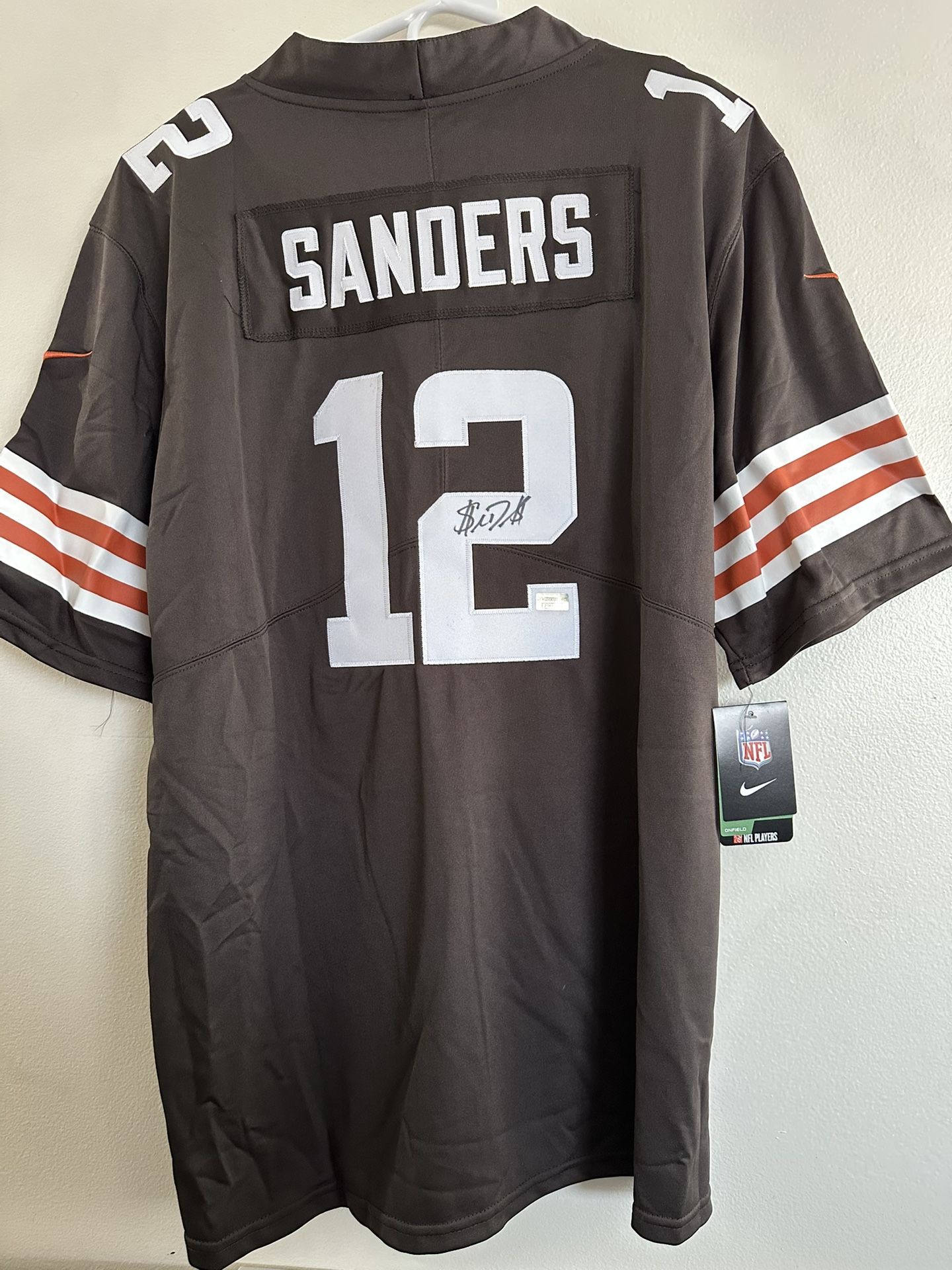 SHEDEUR SANDERS SIGNED CLEVELAND BROWNS AUTOGRAPHED NIKE JERSEY w/COA - XL - 766