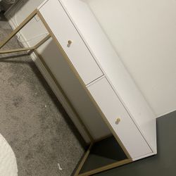 gold/white desk 