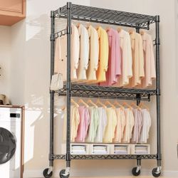 Heavy-Duty Rolling Clothes Rack - Brand new 
