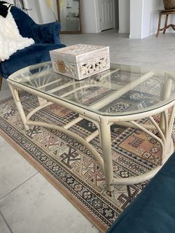 Vintage Rattan Coffee Table 