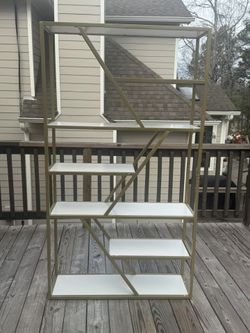 Gold and White Geometric Bookshelf