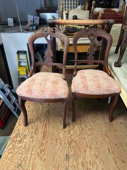 Vintage Antique Dining Chairs – Set of 2 – Cowtan & Tout Fabric