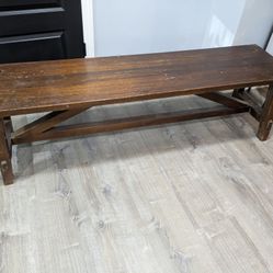 Rustic Solid Wood Bench Coffee Table Dark Brown