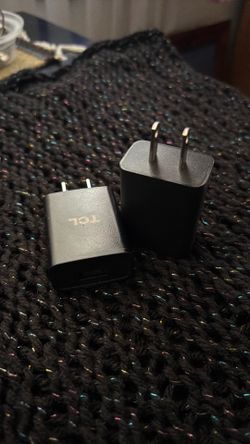 2 black usb wall chargers