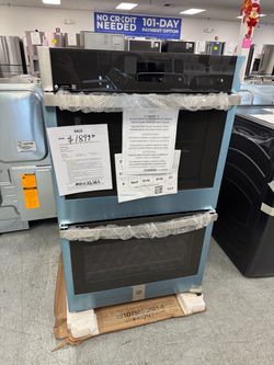 GE 30” double electric wall oven with air fly or convection