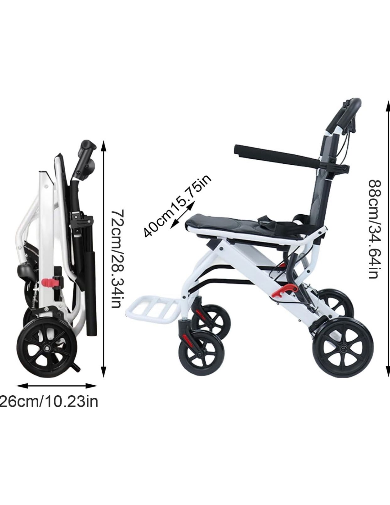 Adjustable Portable Folding Wheelchair