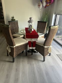 Glass Table with 4 Chairs