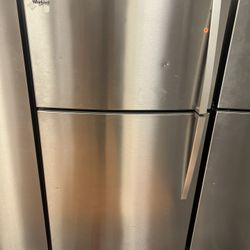 Whirlpool Top Freezer Fridge Stainless Steel 21cf